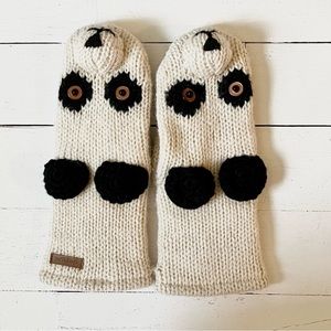 DeLux Knit Animal Mittens | Panda | Adult